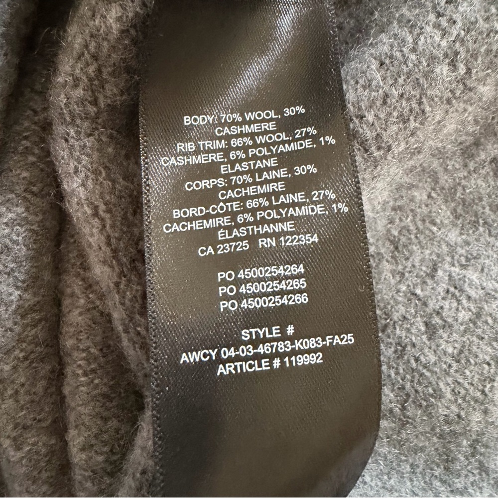 Aritzia Wilfred Cashmere/Wool Sweater in Charcoal (XS) - Picture 5 of 5